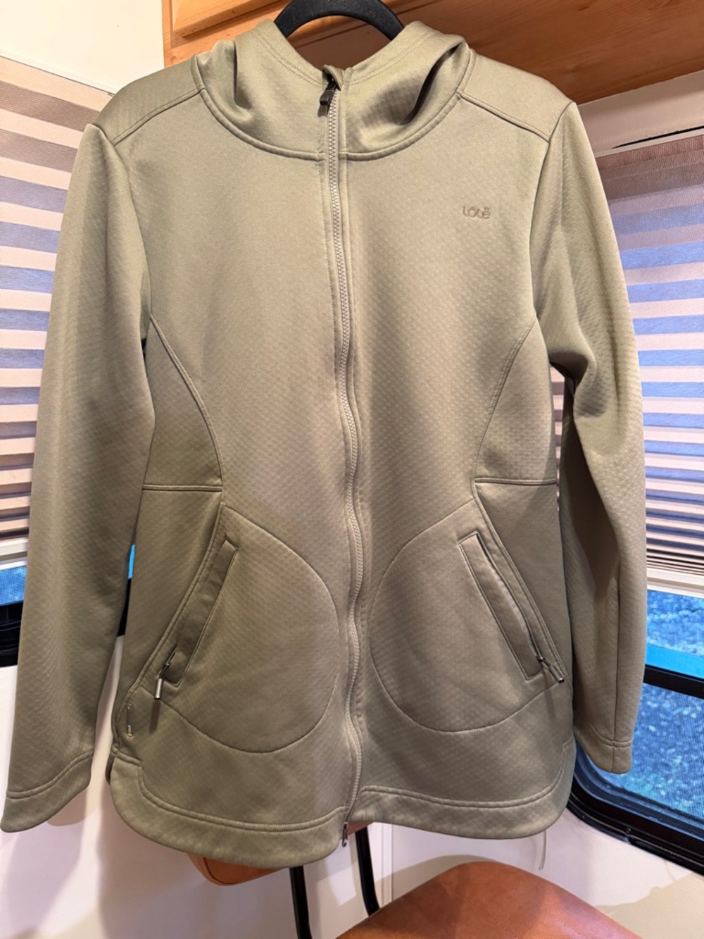 Lolë Sage Green Full-Zip Hooded Jacket